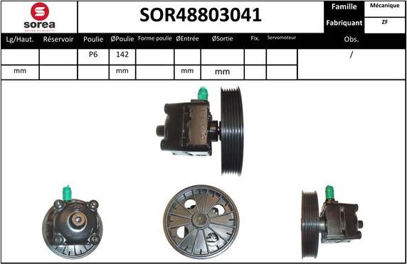 SNRA SOR48803041 - Гідравлічний насос, рульове управління, ГУР autozip.com.ua