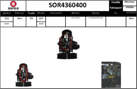 SNRA SOR4360400 - Гідравлічний насос, рульове управління, ГУР autozip.com.ua