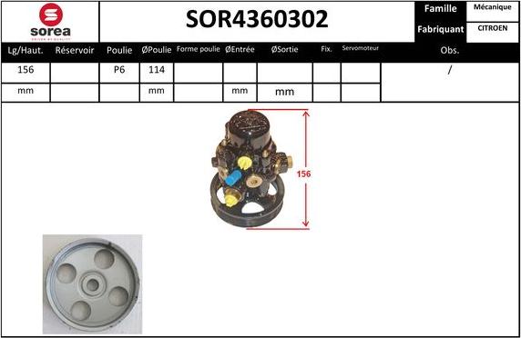 SNRA SOR4360302 - Гідравлічний насос, рульове управління, ГУР autozip.com.ua