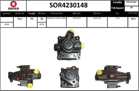 SNRA SOR4230148 - Гідравлічний насос, рульове управління, ГУР autozip.com.ua