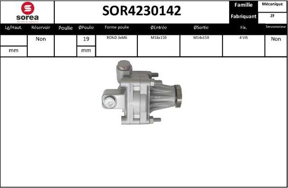 SNRA SOR4230142 - Гідравлічний насос, рульове управління, ГУР autozip.com.ua