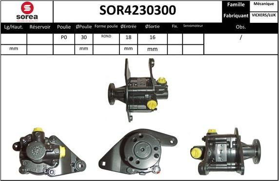 SNRA SOR4230300 - Гідравлічний насос, рульове управління, ГУР autozip.com.ua