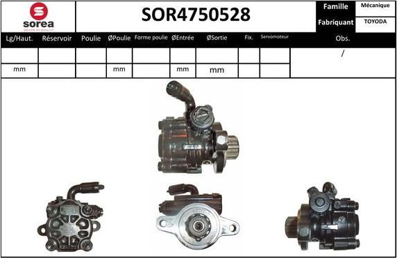 SNRA SOR4750528 - Гідравлічний насос, рульове управління, ГУР autozip.com.ua