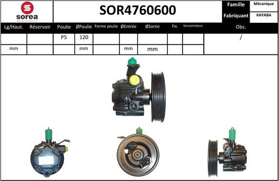 SNRA SOR4760600 - Гідравлічний насос, рульове управління, ГУР autozip.com.ua