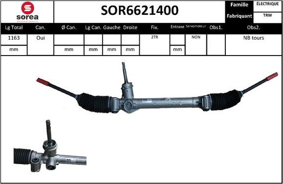 SNRA SOR6621400 - Рульовий механізм, рейка autozip.com.ua