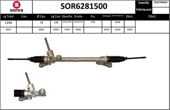 SNRA SOR6281500 - Рульовий механізм, рейка autozip.com.ua