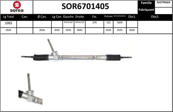 SNRA SOR6701405 - Рульовий механізм, рейка autozip.com.ua