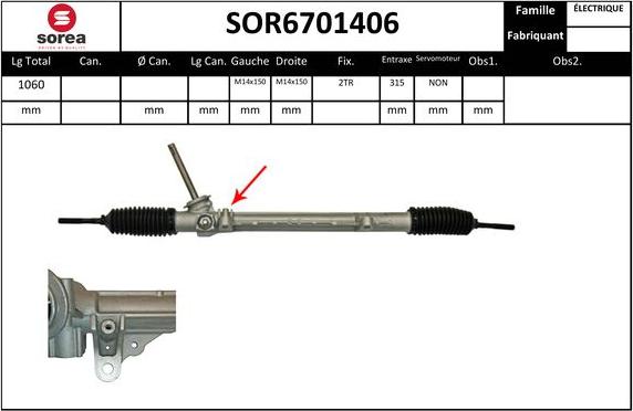 SNRA SOR6701406 - Рульовий механізм, рейка autozip.com.ua