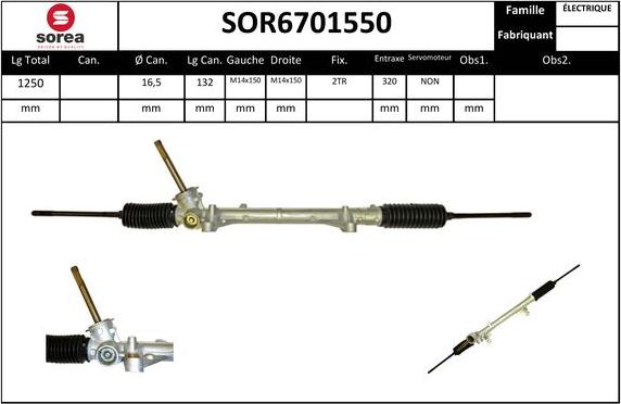 SNRA SOR6701550 - Рульовий механізм, рейка autozip.com.ua