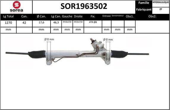 SNRA SOR1963502 - Рульовий механізм, рейка autozip.com.ua