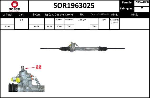 SNRA SOR1963025 - Рульовий механізм, рейка autozip.com.ua