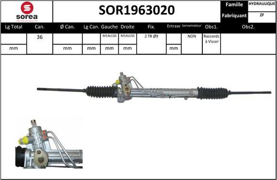 SNRA SOR1963020 - Рульовий механізм, рейка autozip.com.ua