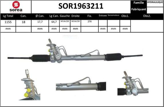 SNRA SOR1963211 - Рульовий механізм, рейка autozip.com.ua