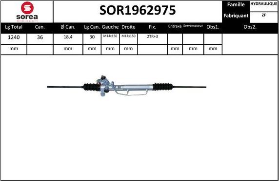SNRA SOR1962975 - Рульовий механізм, рейка autozip.com.ua