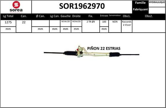 SNRA SOR1962970 - Рульовий механізм, рейка autozip.com.ua