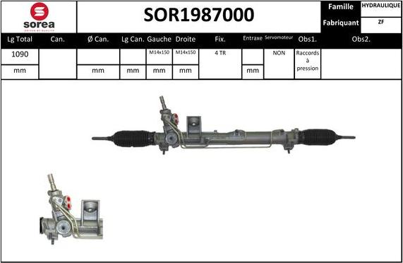 SNRA SOR1987000 - Рульовий механізм, рейка autozip.com.ua