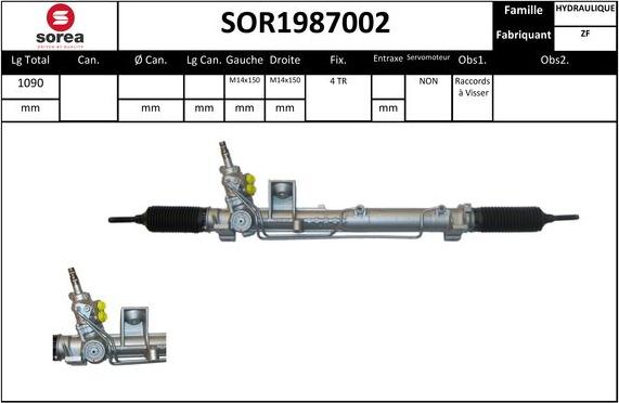 SNRA SOR1987002 - Рульовий механізм, рейка autozip.com.ua