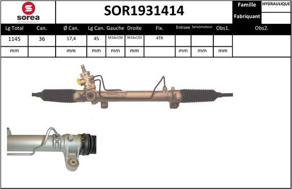 SNRA SOR1931414 - Рульовий механізм, рейка autozip.com.ua