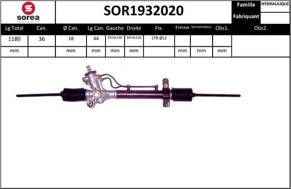 SNRA SOR1932020 - Рульовий механізм, рейка autozip.com.ua