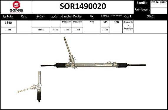SNRA SOR1490020 - Рульовий механізм, рейка autozip.com.ua