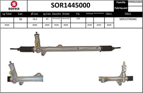 SNRA SOR1445000 - Рульовий механізм, рейка autozip.com.ua