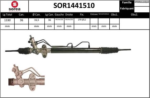 SNRA SOR1441510 - Рульовий механізм, рейка autozip.com.ua