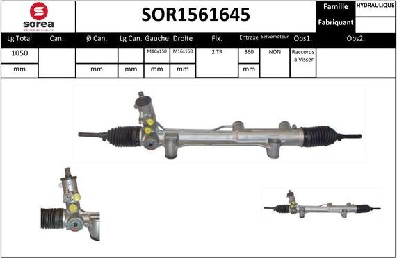 SNRA SOR1561645 - Рульовий механізм, рейка autozip.com.ua