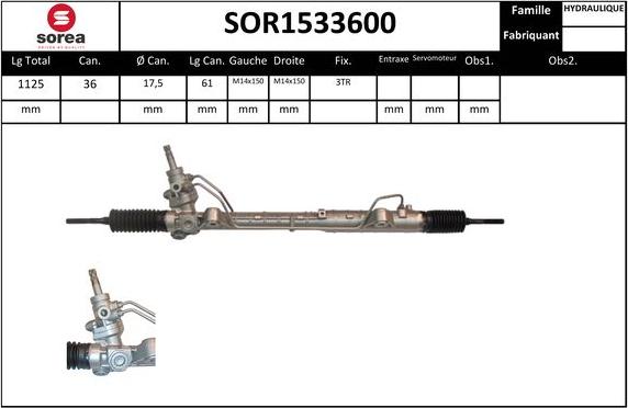SNRA SOR1533600 - Рульовий механізм, рейка autozip.com.ua