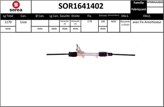 SNRA SOR1641402 - Рульовий механізм, рейка autozip.com.ua