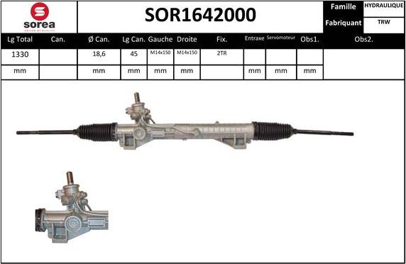 SNRA SOR1642000 - Рульовий механізм, рейка autozip.com.ua