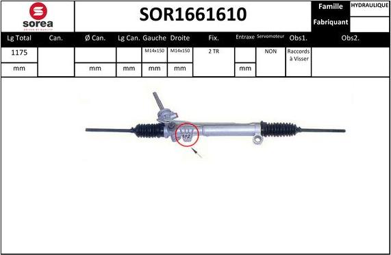SNRA SOR1661610 - Рульовий механізм, рейка autozip.com.ua