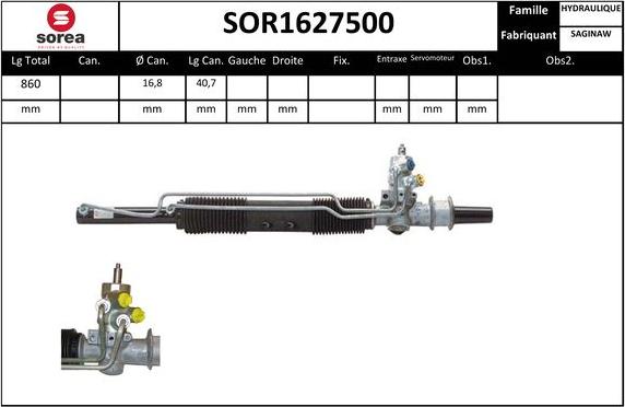 SNRA SOR1627500 - Рульовий механізм, рейка autozip.com.ua