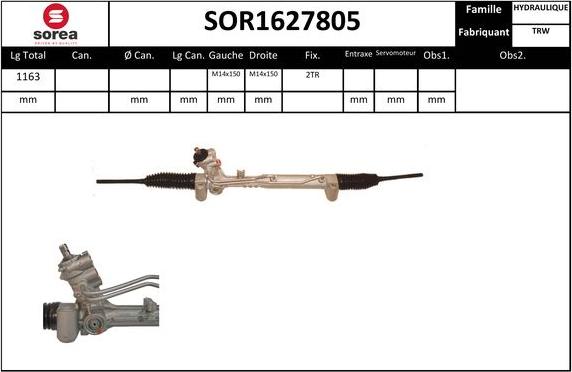SNRA SOR1627805 - Рульовий механізм, рейка autozip.com.ua
