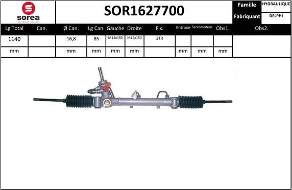 SNRA SOR1627700 - Рульовий механізм, рейка autozip.com.ua