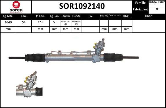 SNRA SOR1092140 - Рульовий механізм, рейка autozip.com.ua