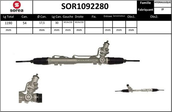 SNRA SOR1092280 - Рульовий механізм, рейка autozip.com.ua