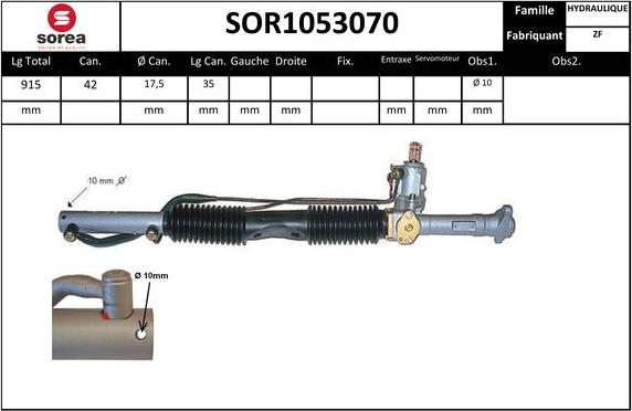 SNRA SOR1053070 - Рульовий механізм, рейка autozip.com.ua