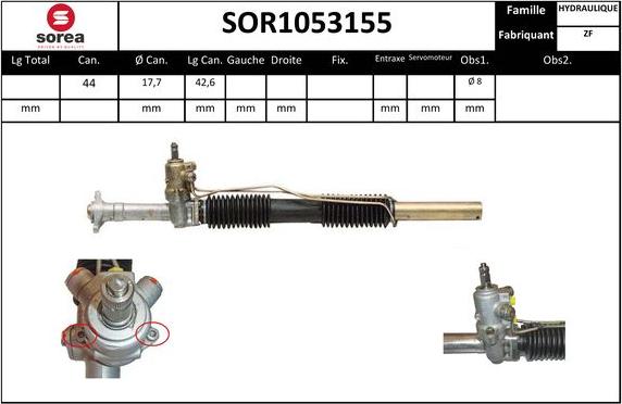SNRA SOR1053155 - Рульовий механізм, рейка autozip.com.ua