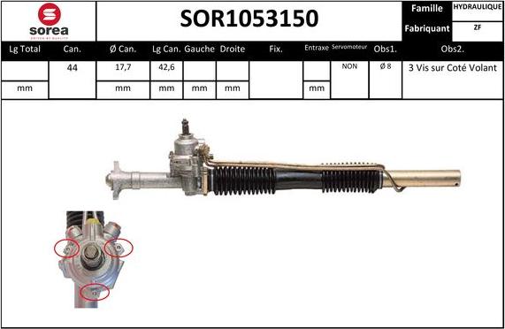SNRA SOR1053150 - Рульовий механізм, рейка autozip.com.ua