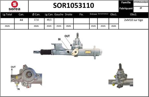 SNRA SOR1053110 - Рульовий механізм, рейка autozip.com.ua