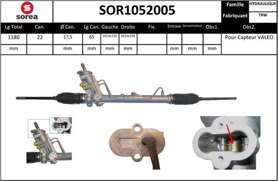SNRA SOR1052005 - Рульовий механізм, рейка autozip.com.ua