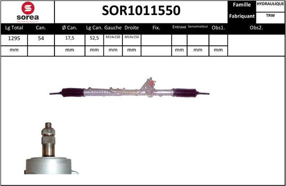 SNRA SOR1011550 - Рульовий механізм, рейка autozip.com.ua