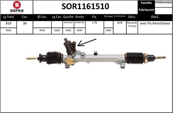 SNRA SOR1161510 - Рульовий механізм, рейка autozip.com.ua