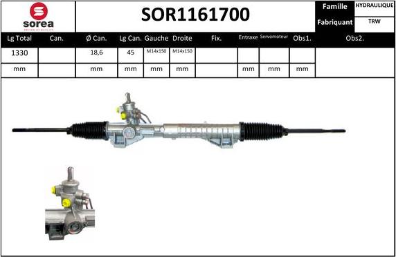 SNRA SOR1161700 - Рульовий механізм, рейка autozip.com.ua