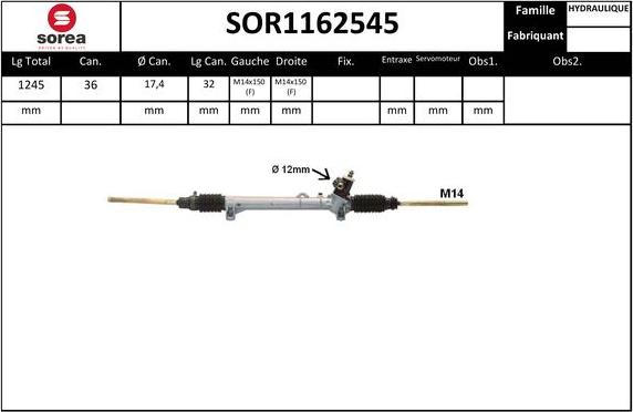 SNRA SOR1162545 - Рульовий механізм, рейка autozip.com.ua