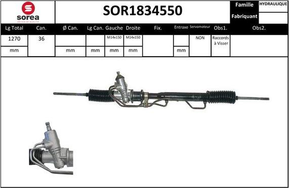 SNRA SOR1834550 - Рульовий механізм, рейка autozip.com.ua