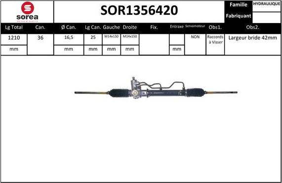 SNRA SOR1356420 - Рульовий механізм, рейка autozip.com.ua