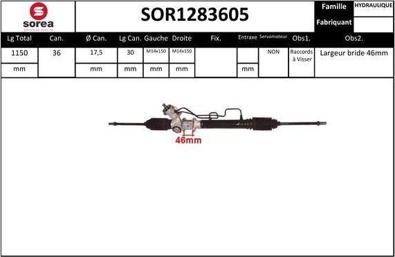 SNRA SOR1283605 - Рульовий механізм, рейка autozip.com.ua