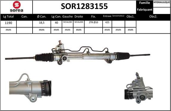 SNRA SOR1283155 - Рульовий механізм, рейка autozip.com.ua