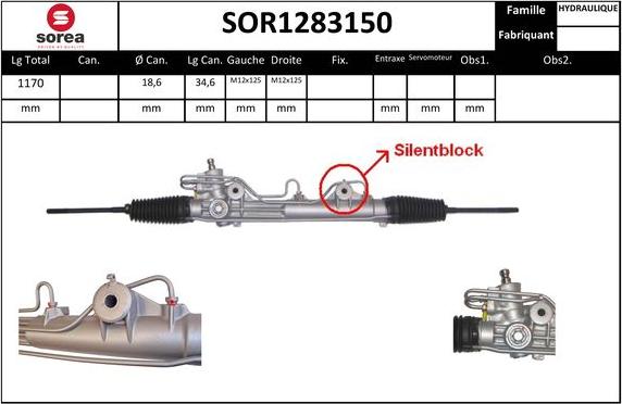 SNRA SOR1283150 - Рульовий механізм, рейка autozip.com.ua